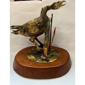 VTG ‘74 Bill Lett Brutalist Original Goose Copper Sculpture Bronze Brass Metal